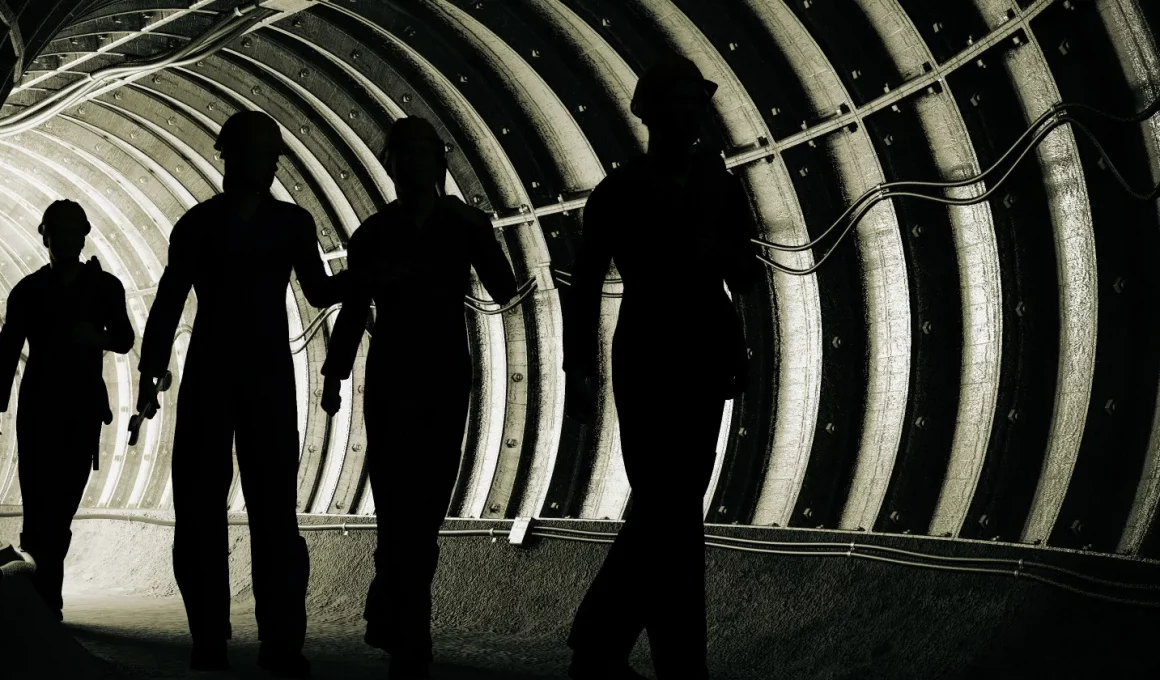 Górnicy w tunelu pod ziemią jako porównanie pracowników Agencji Marketingowej WUNDERTEAM.
